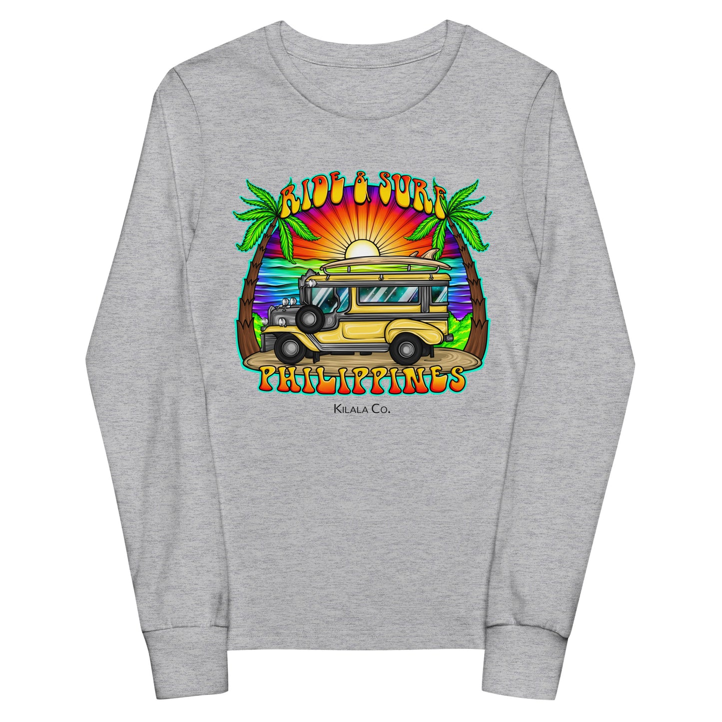 Ride & Surf Philippines Jeepney - Nuorten pitkähihainen t-paita