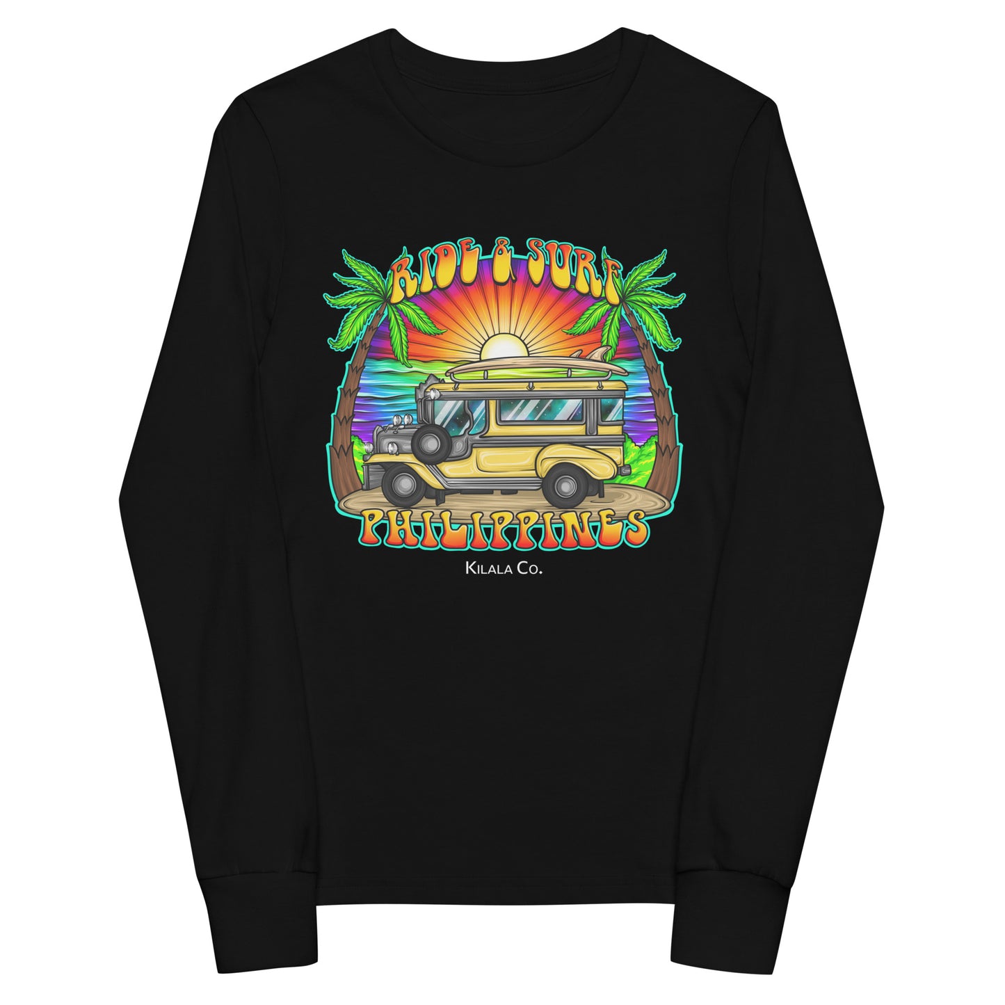 Ride & Surf Philippines Jeepney - Nuorten pitkähihainen t-paita