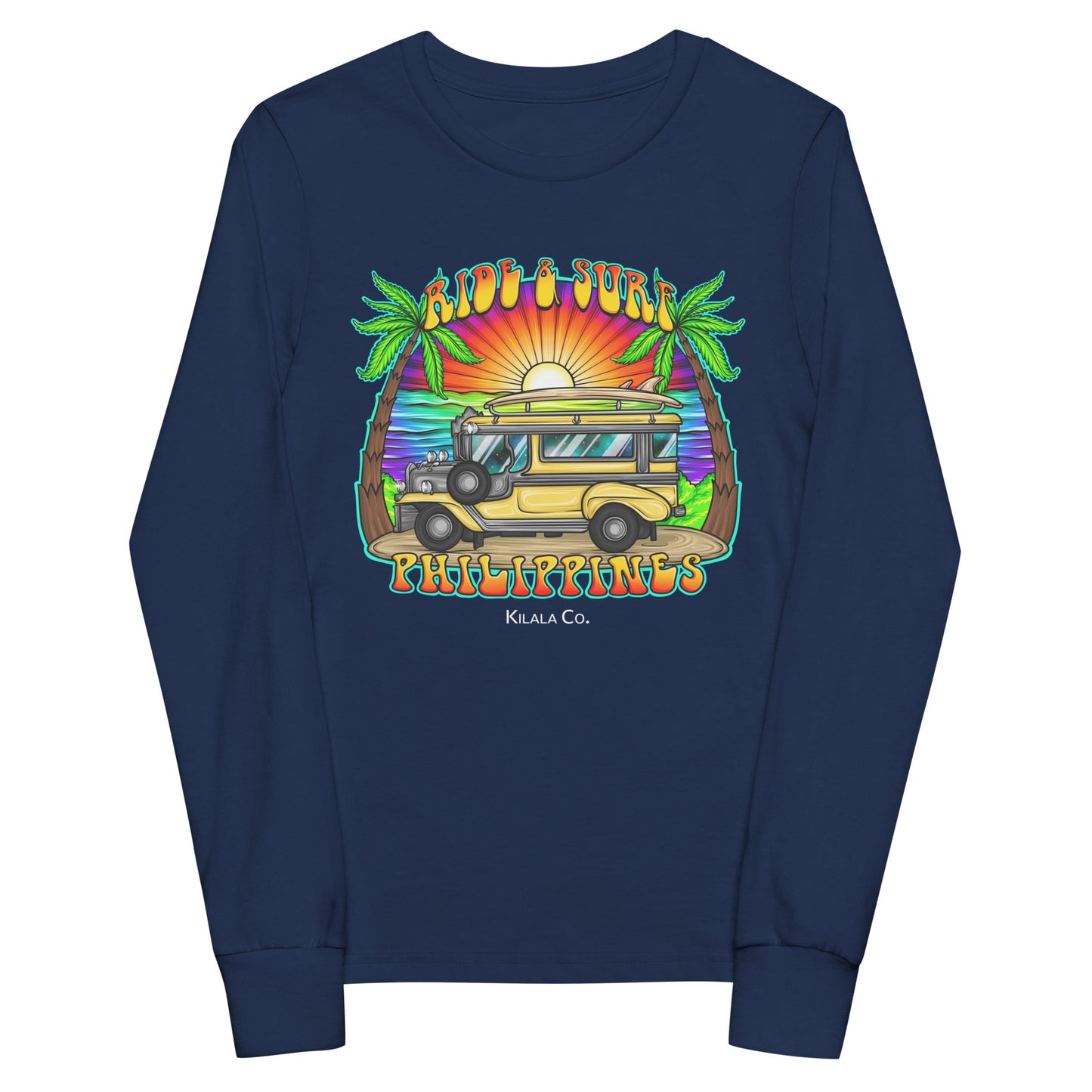Ride & Surf Philippines Jeepney - Nuorten pitkähihainen t-paita