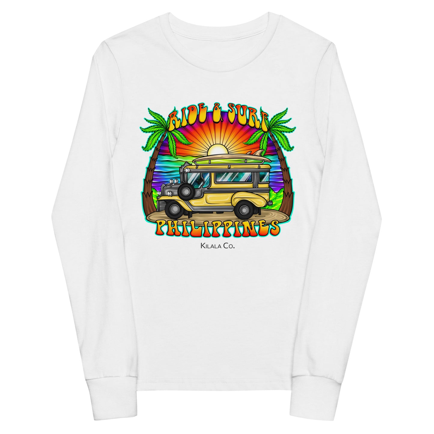 Ride & Surf Philippines Jeepney - Nuorten pitkähihainen t-paita