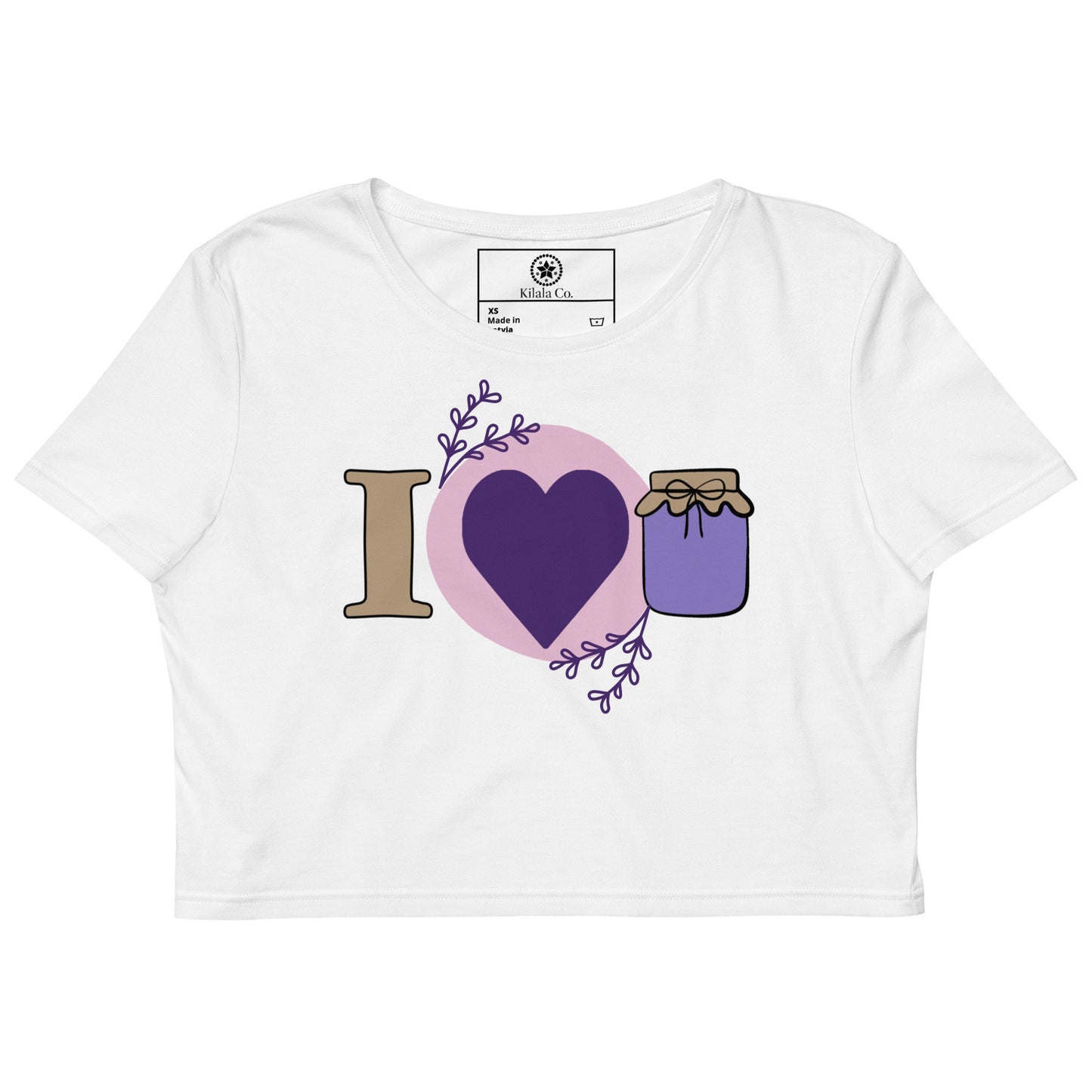 "I Love Ube" Organic Crop Top