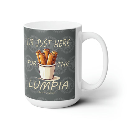 "I'm just here for the lumpia." Filipino Christmas Ceramic Mug 15oz