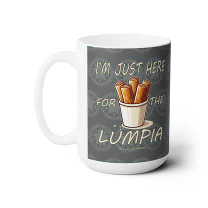 "I'm just here for the lumpia." Filipino Christmas Ceramic Mug 15oz