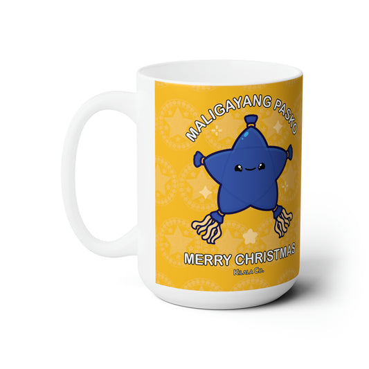 Maligayang Pasko Filipino Christmas Ceramic Mug (Blue Star) 15oz