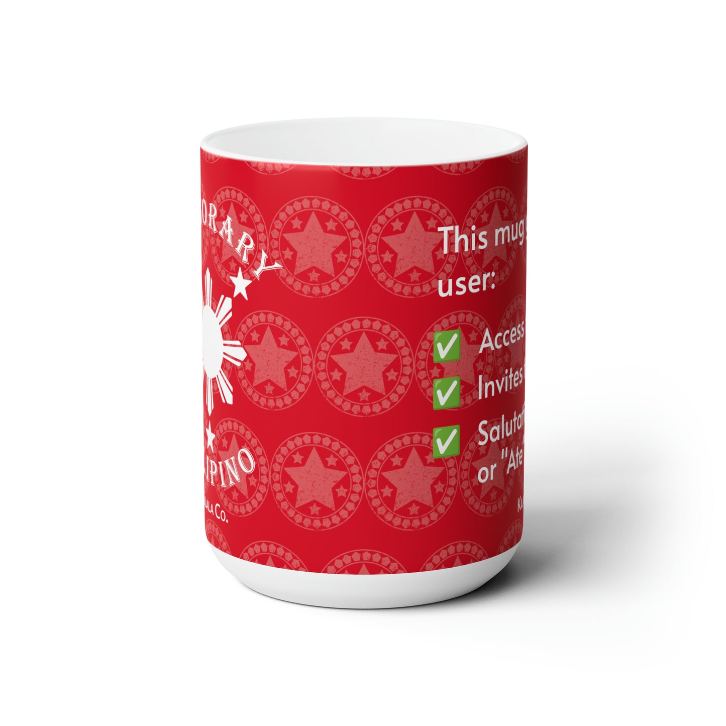 Honorary Filipino Christmas Ceramic Mug (Red) 15oz