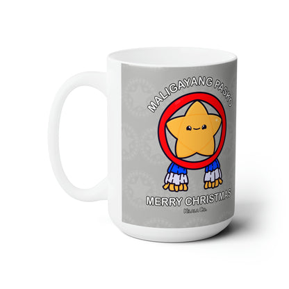 Maligayang Pasko Filipino Christmas Ceramic Mug (Yellow Star) 15oz