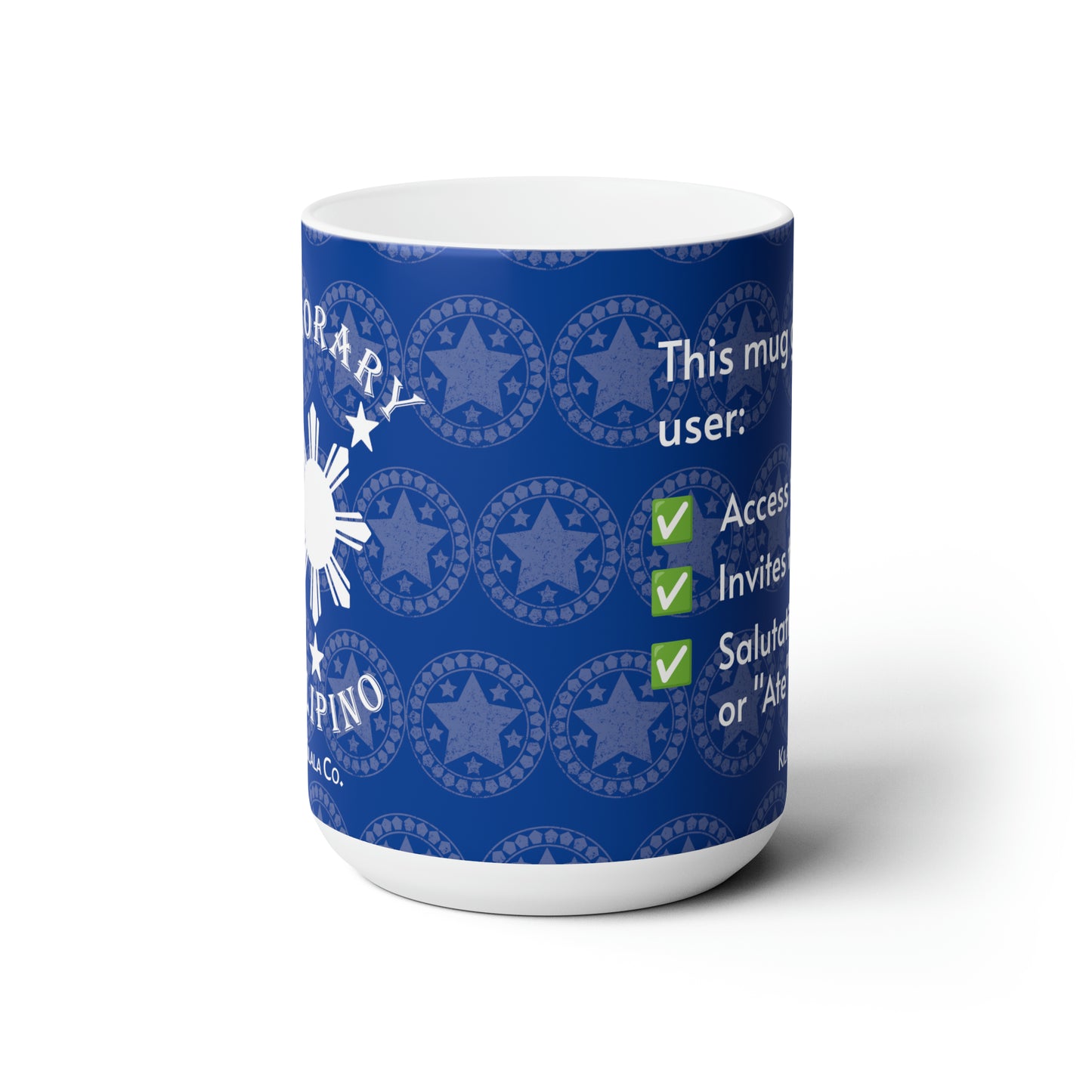 Honorary Filipino Christmas Ceramic Mug (Blue) 15oz