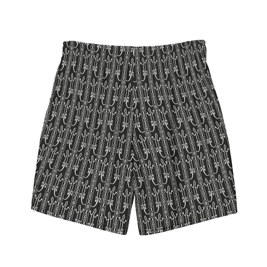 Binanniya Pattern Black Swim Trunks (Men's) - Limited Edition