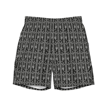 Binanniya Pattern Black Swim Trunks (Men's) - Limited Edition