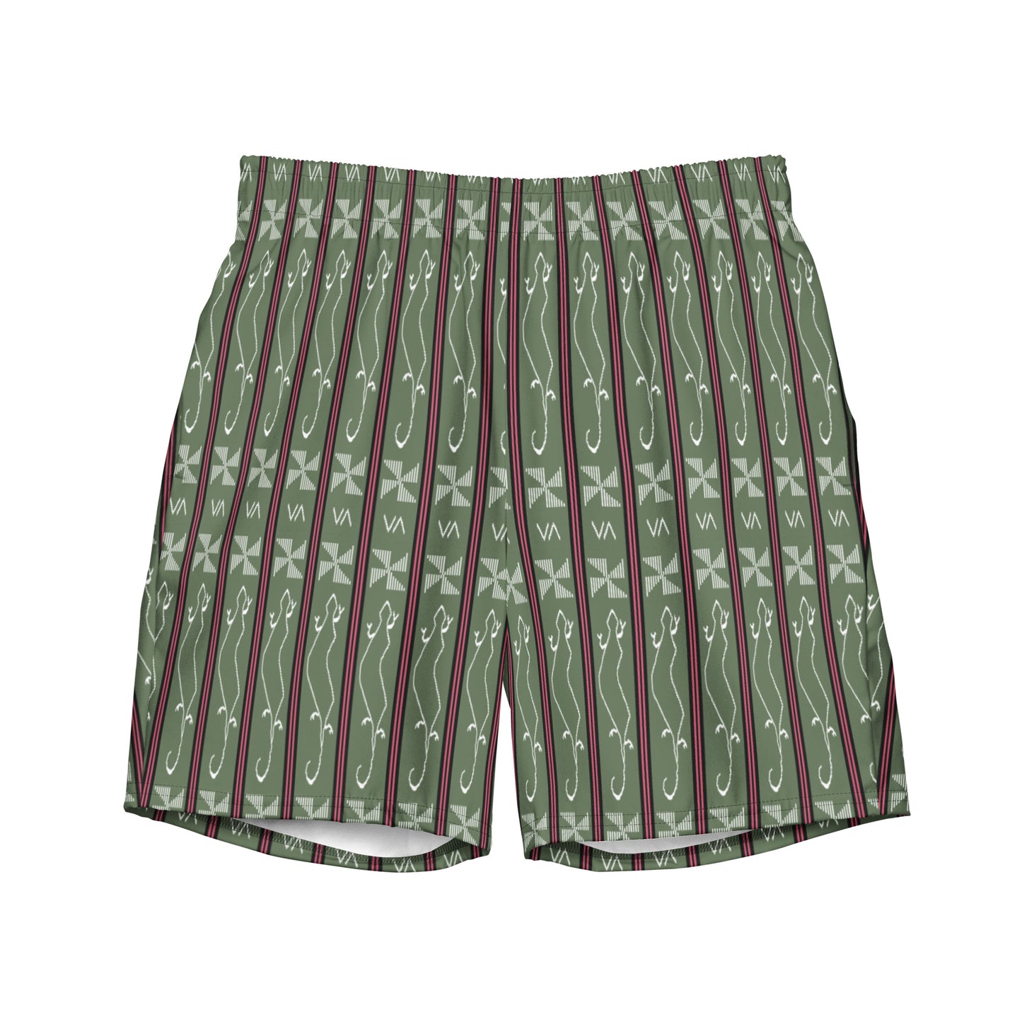 Binanniya Pattern Green Swim Trunks (Men's) - Limited Edition