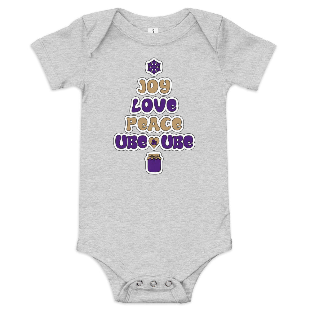 Freude, Liebe, Frieden und Ube Baby Onesie