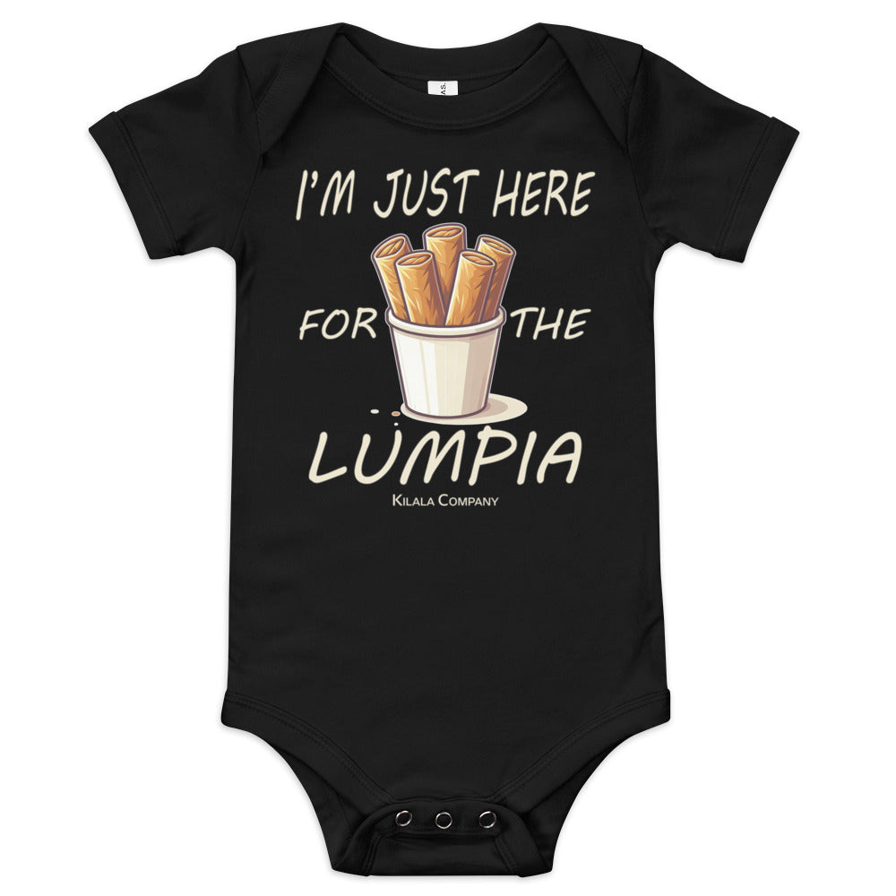 "Ich bin nur wegen der Lumpia hier." Baby-Strampler