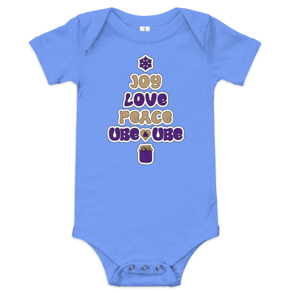 Freude, Liebe, Frieden und Ube Baby Onesie