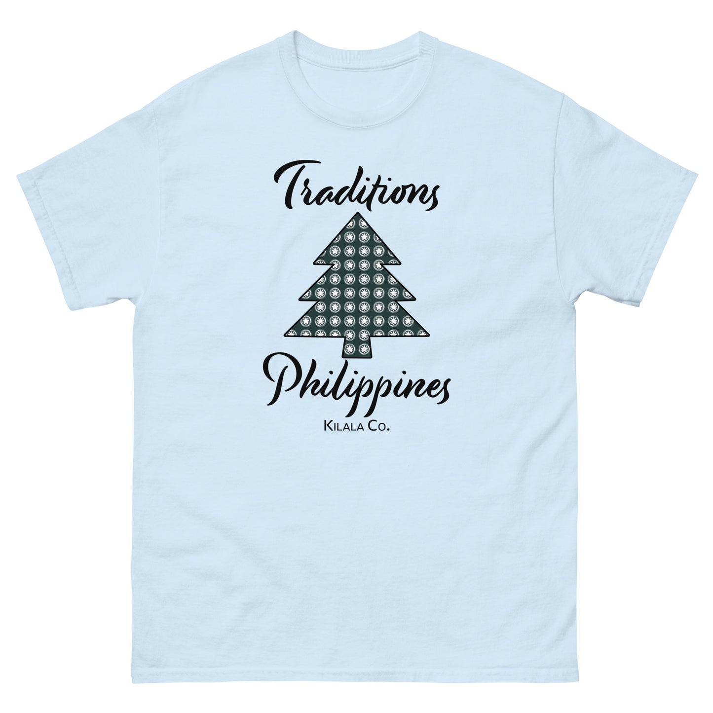 Traditions Christmas Tree with Filipino Parul Pattern - Light Colored Shirts (Unisex)