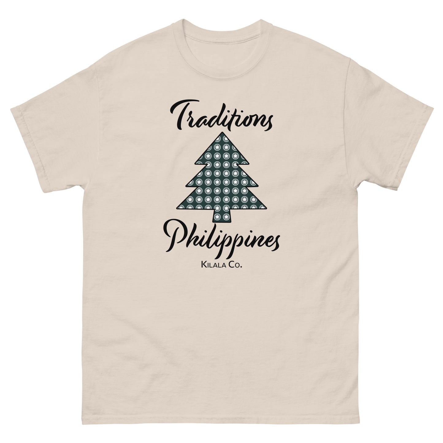 Traditions Christmas Tree with Filipino Parul Pattern - Light Colored Shirts (Unisex)