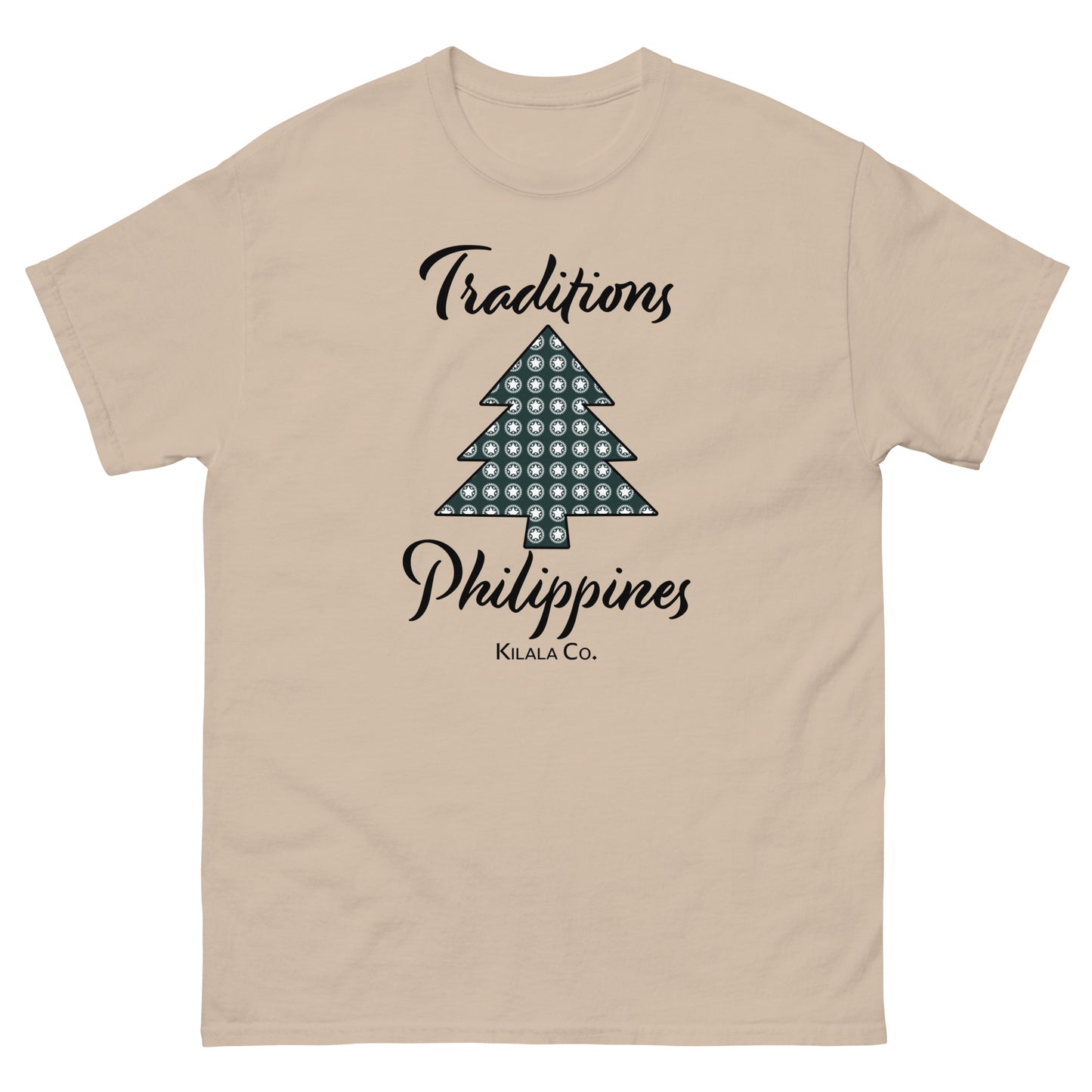 Traditions Christmas Tree with Filipino Parul Pattern - Light Colored Shirts (Unisex)