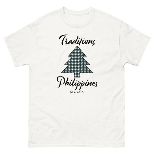 Traditions Christmas Tree with Filipino Parul Pattern - Light Colored Shirts (Unisex)