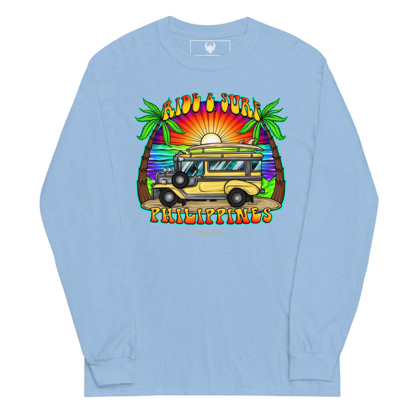 Ride &amp; Surf Philippines | Gold Jeepney - Langarmshirt für Herren