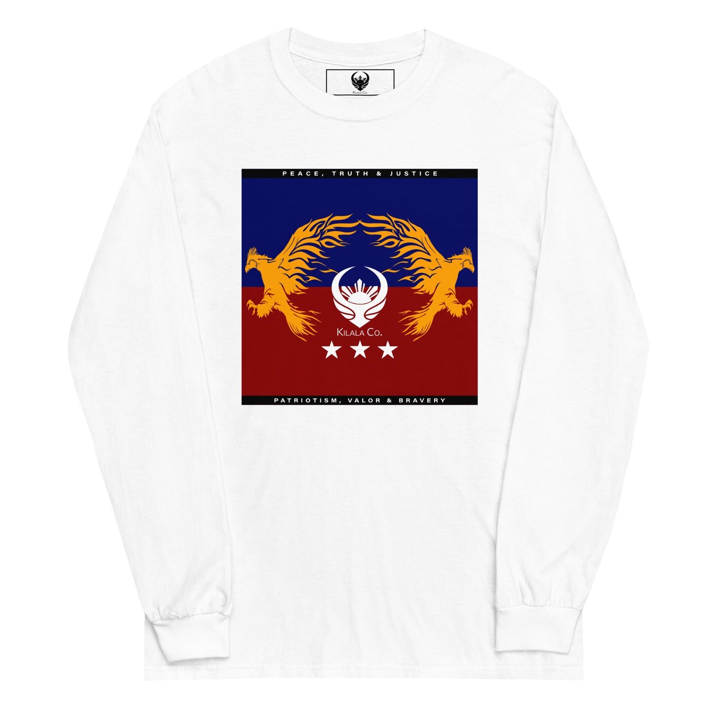 Philippinischer Adler und Flagge Langarmshirt für Herren