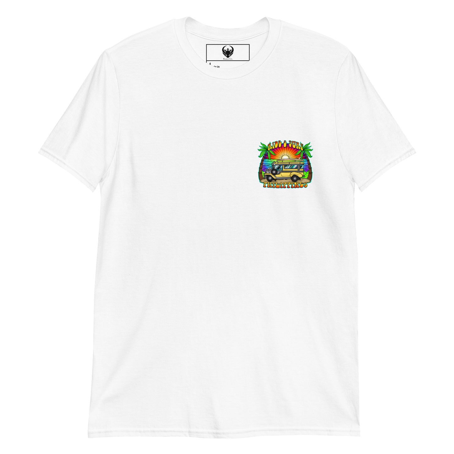 Ride &amp; Surf Philippinen – Goldener Jeepney – Kurzärmeliges Unisex-T-Shirt