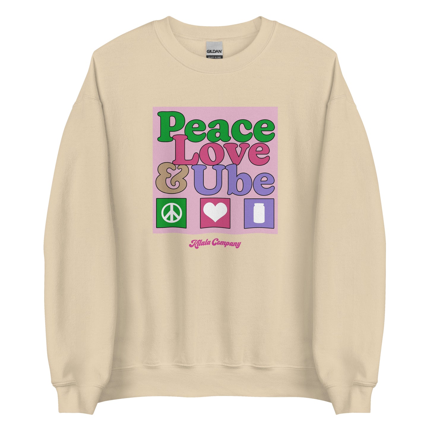 Peace Love ja Ube Unisex -huppari