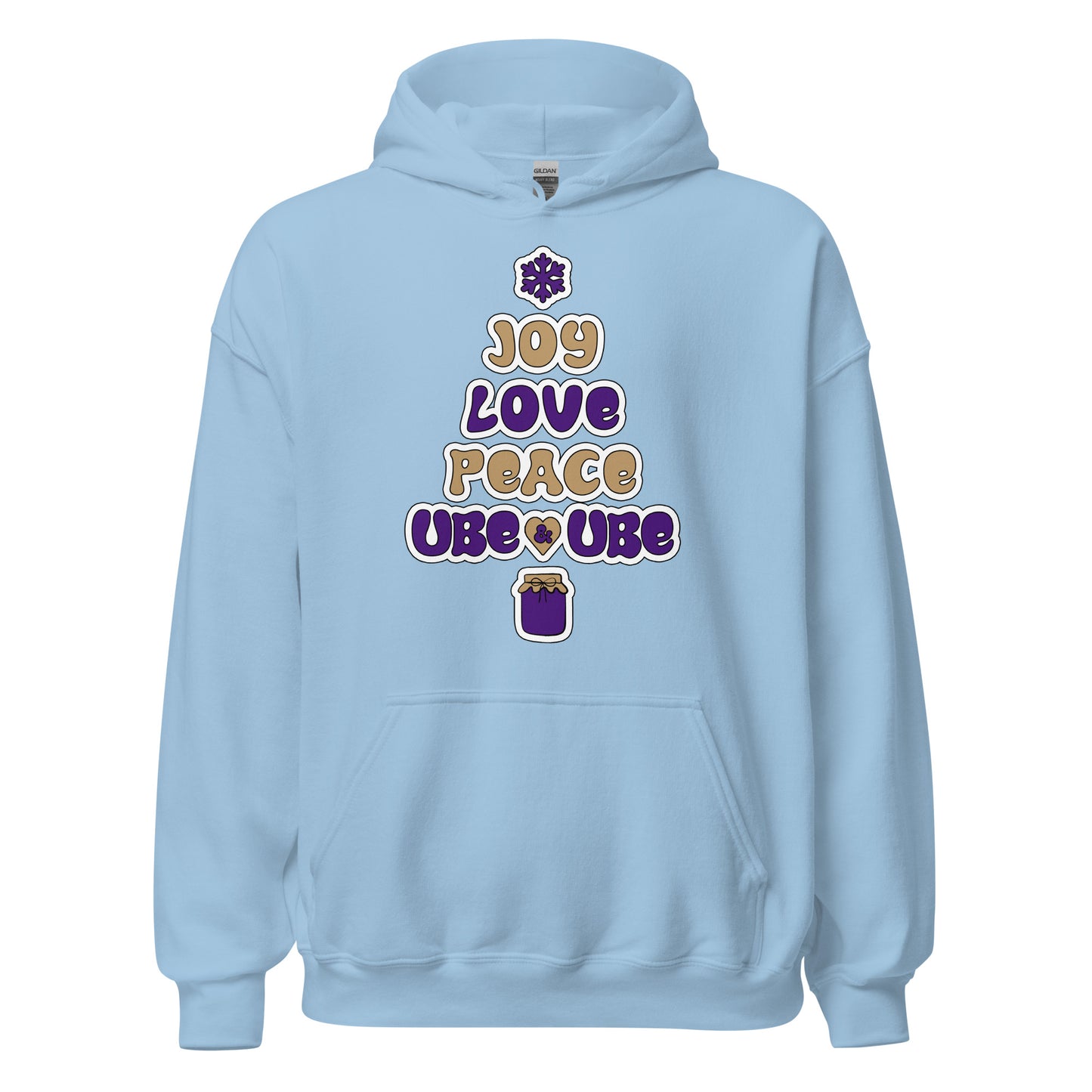 Kapuzenpullover „Joy, Love, Peace and Ube“ (Unisex)