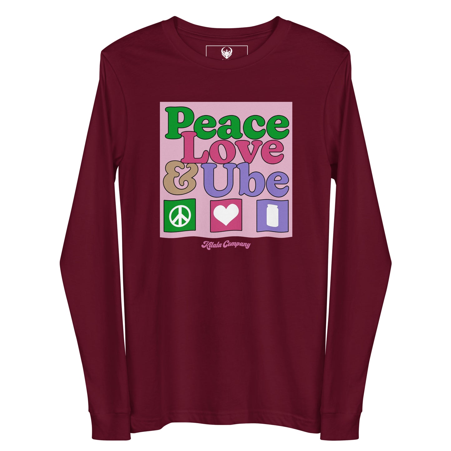 Peace, Love &amp; Ube Unisex Langarm T-Shirt