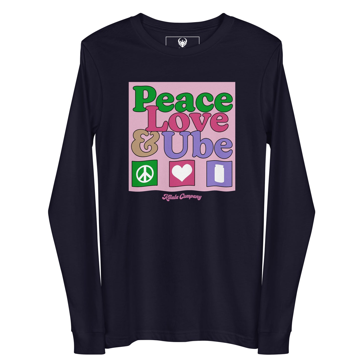 Peace, Love &amp; Ube Unisex Langarm T-Shirt