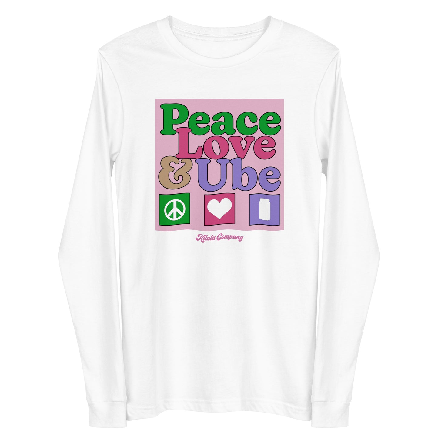 Peace, Love &amp; Ube Unisex Langarm T-Shirt