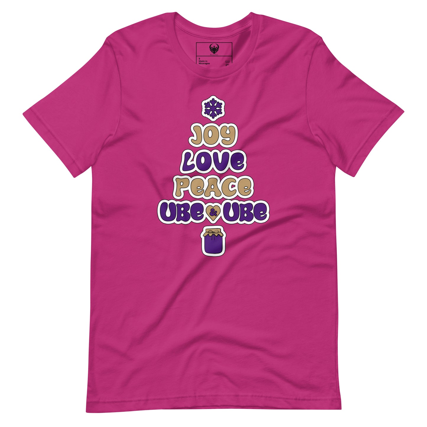 Joy, Love, Peace ja Ube Adult Unisex T-paita