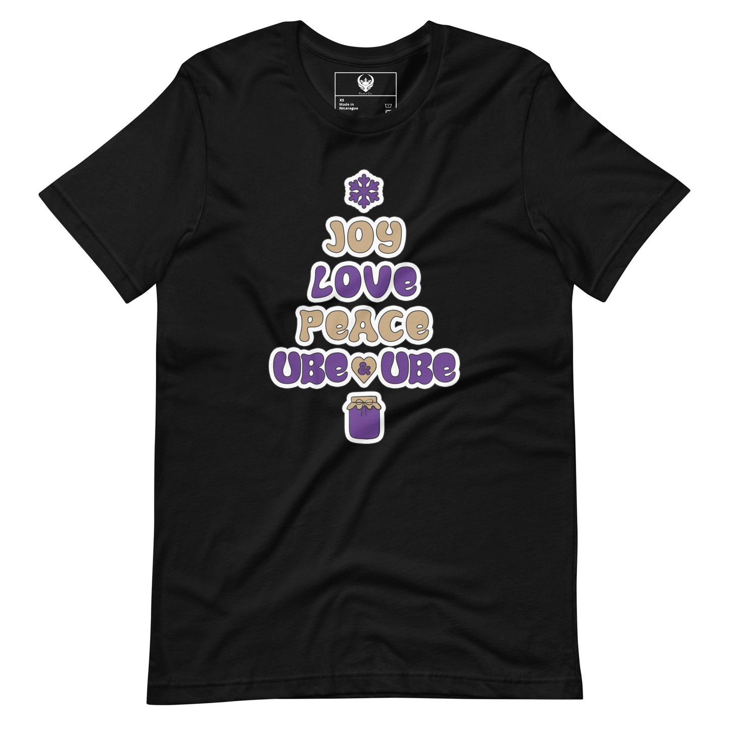 Joy, Love, Peace ja Ube Adult Unisex T-paita