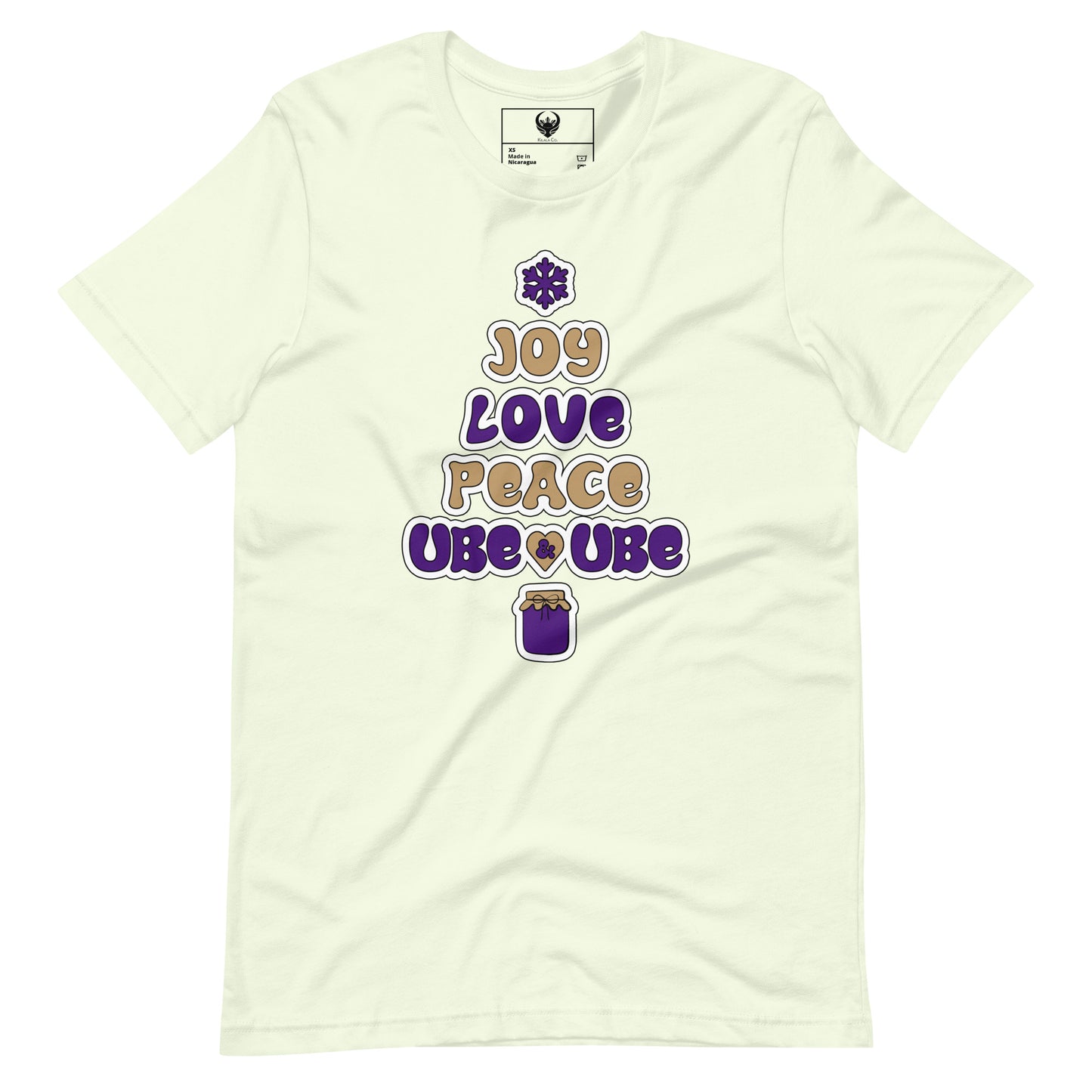 Joy, Love, Peace, and Ube Adult Unisex T-shirt