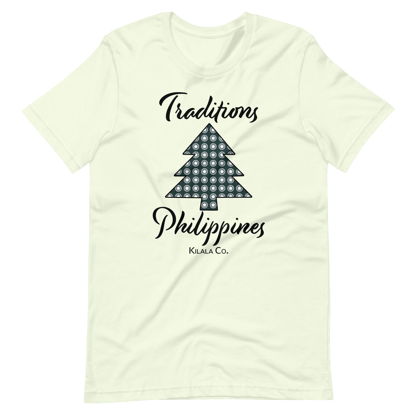 Weihnachtsbaum mit philippinischem Parul-Muster-Traditions-T-Shirt (Unisex)