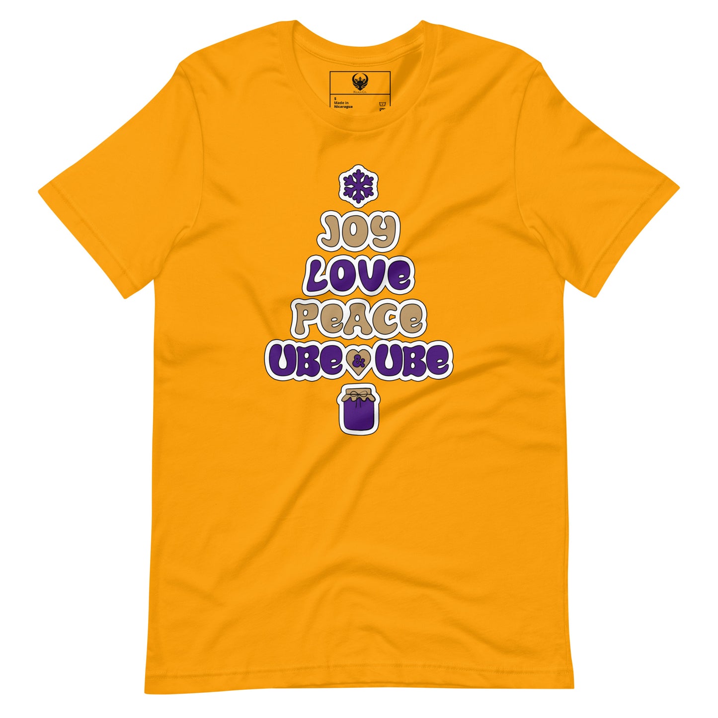 Joy, Love, Peace ja Ube Adult Unisex T-paita