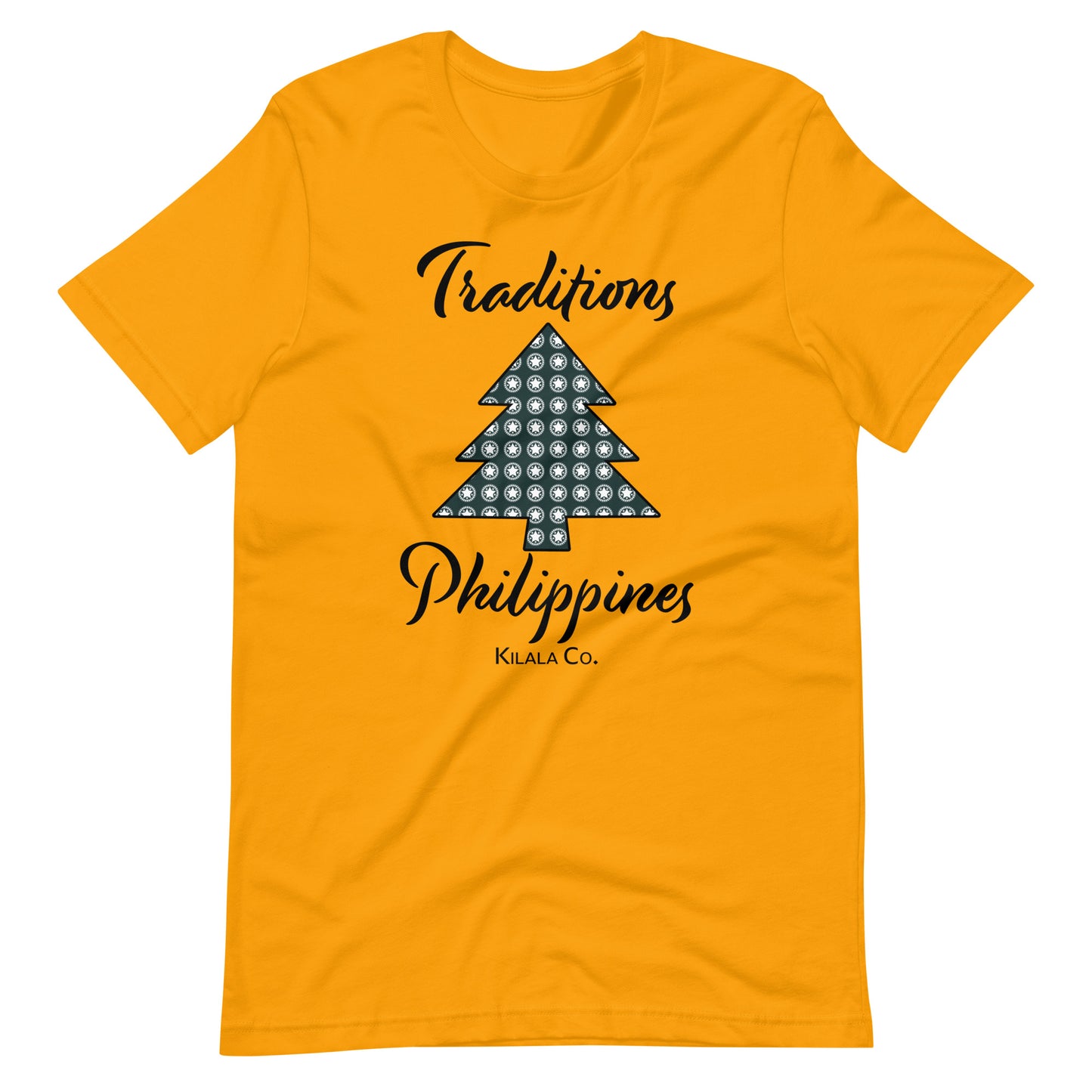 Weihnachtsbaum mit philippinischem Parul-Muster-Traditions-T-Shirt (Unisex)