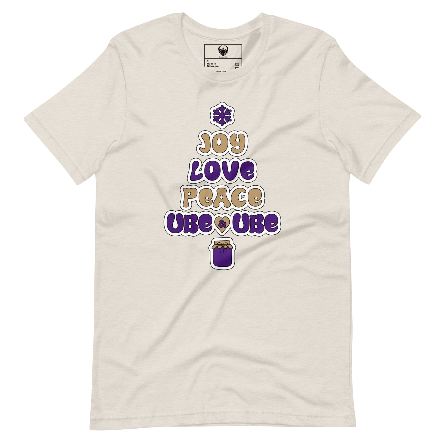 Joy, Love, Peace, and Ube Adult Unisex T-shirt