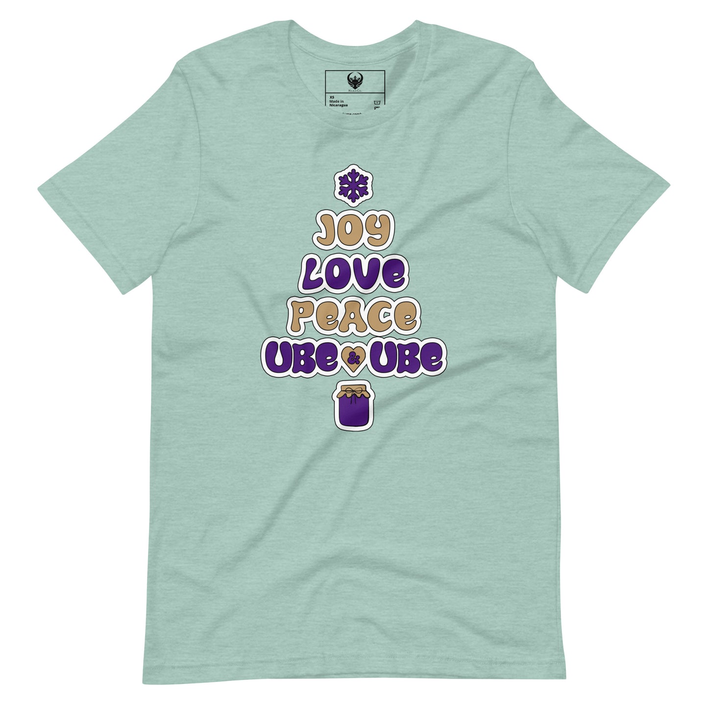 Joy, Love, Peace ja Ube Adult Unisex T-paita