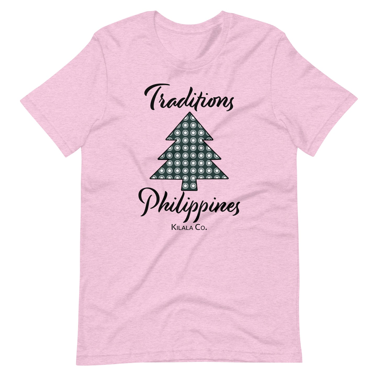 Weihnachtsbaum mit philippinischem Parul-Muster-Traditions-T-Shirt (Unisex)