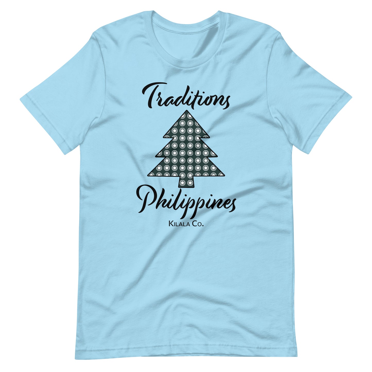 Weihnachtsbaum mit philippinischem Parul-Muster-Traditions-T-Shirt (Unisex)