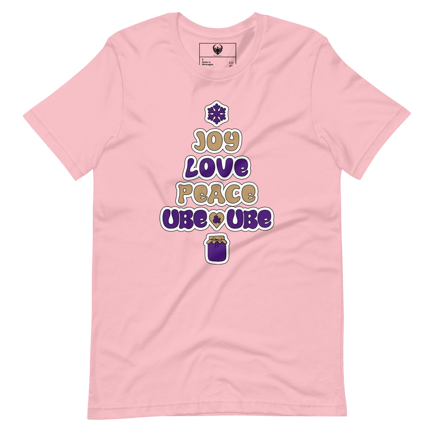 Joy, Love, Peace ja Ube Adult Unisex T-paita