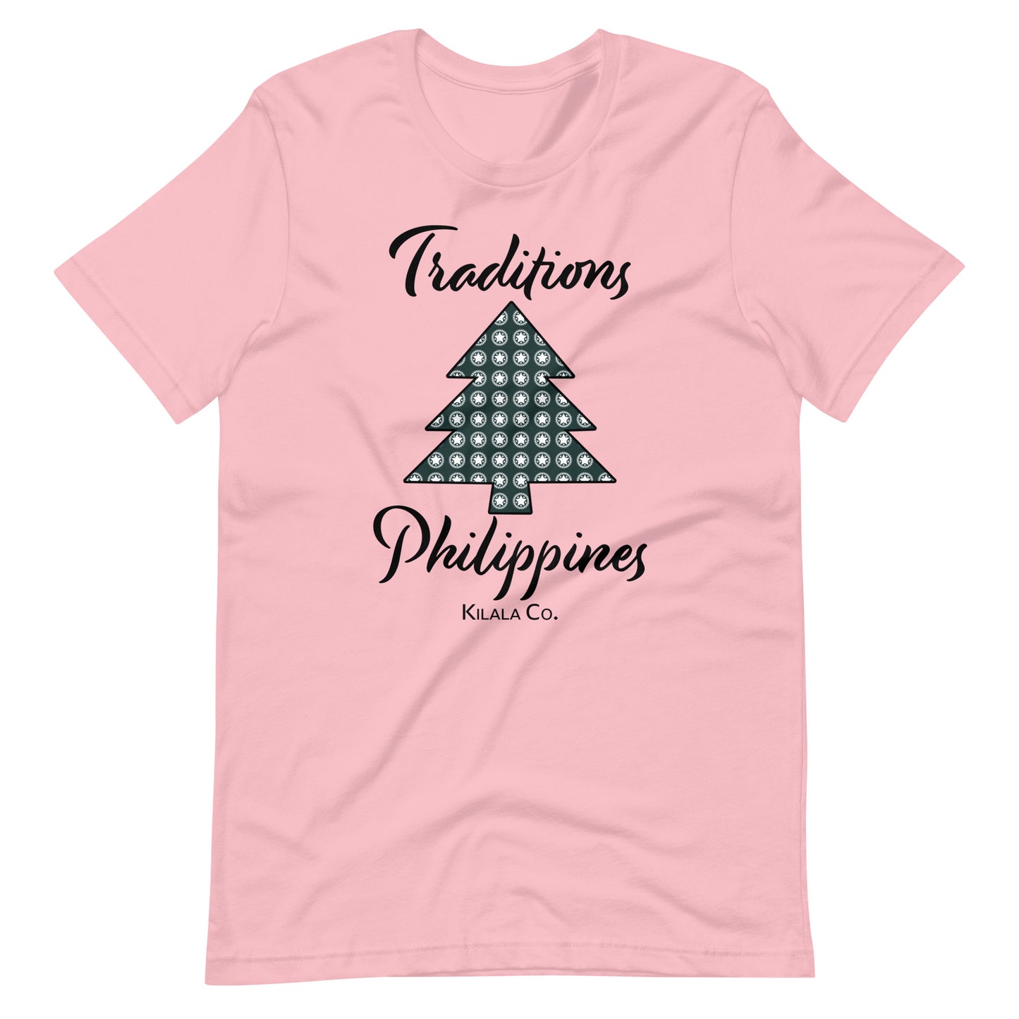 Weihnachtsbaum mit philippinischem Parul-Muster-Traditions-T-Shirt (Unisex)