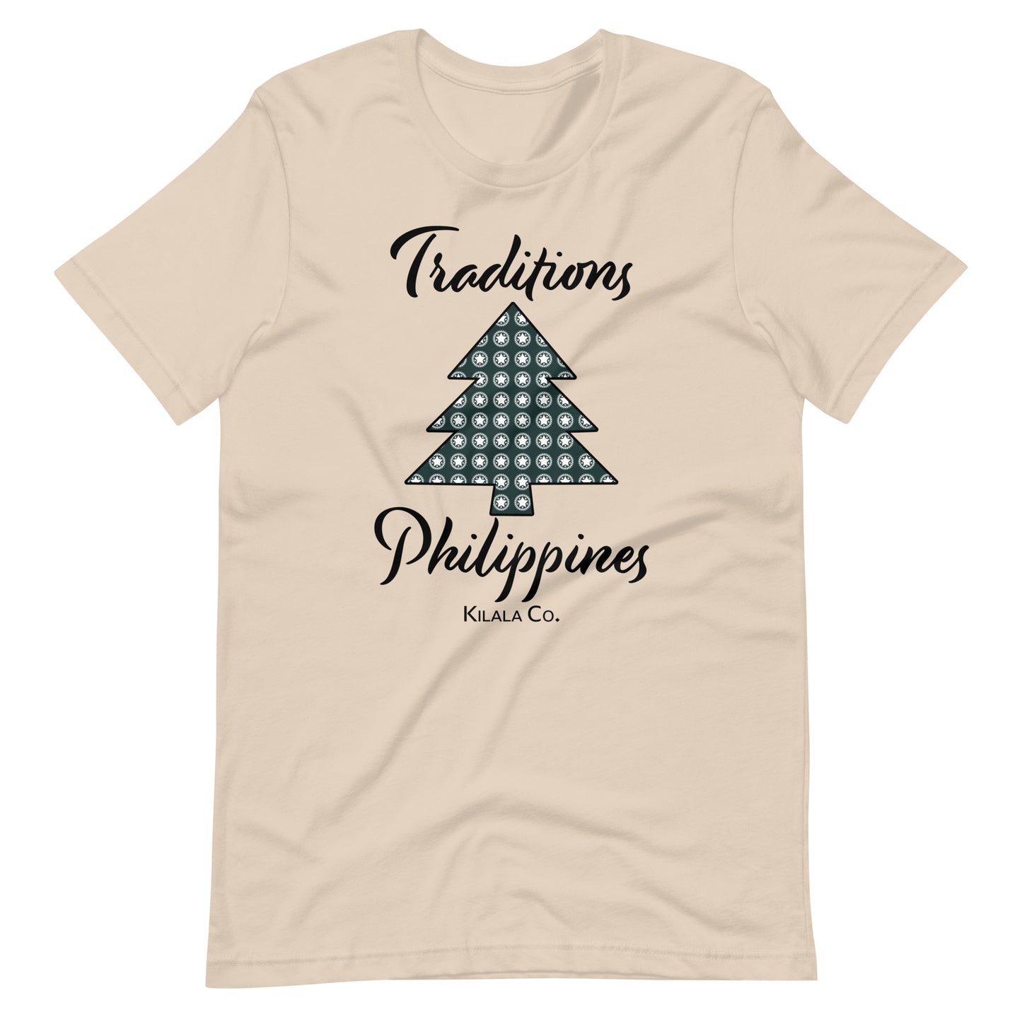 Weihnachtsbaum mit philippinischem Parul-Muster-Traditions-T-Shirt (Unisex)