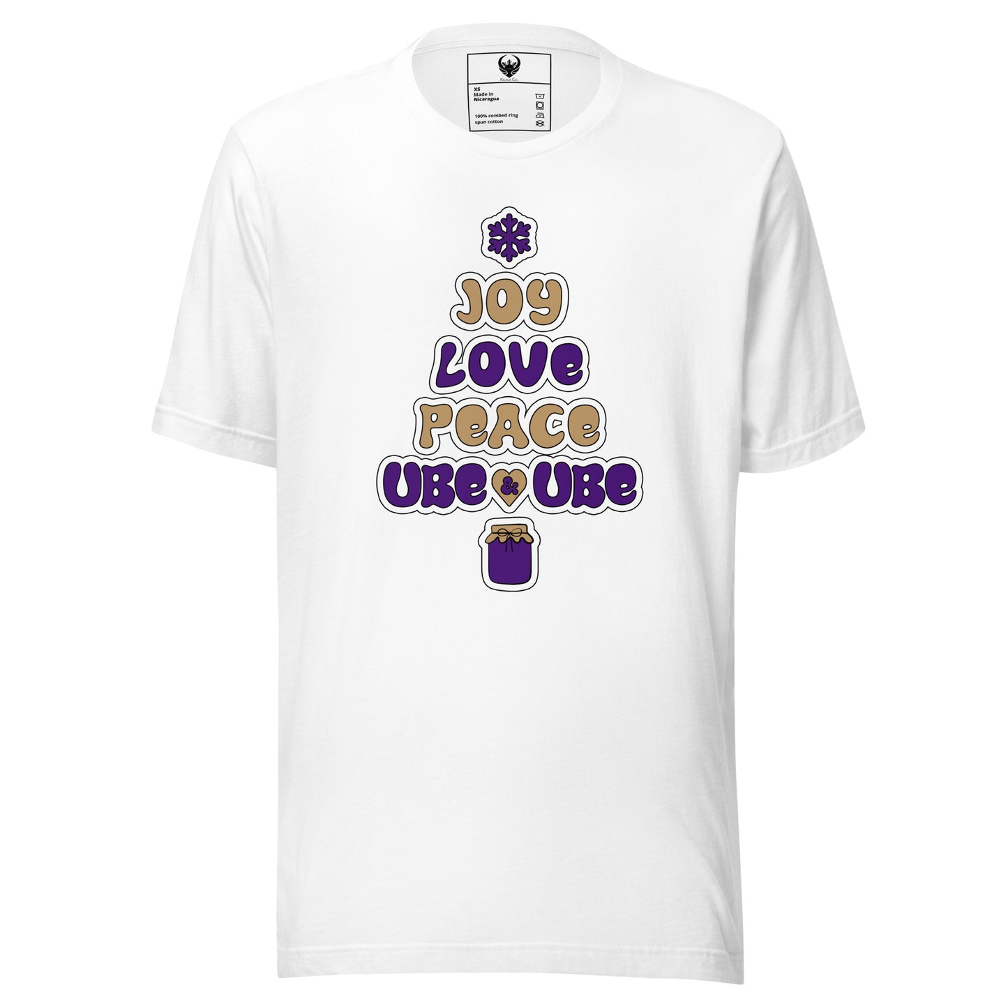 Joy, Love, Peace ja Ube Adult Unisex T-paita