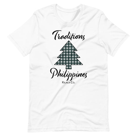 Weihnachtsbaum mit philippinischem Parul-Muster-Traditions-T-Shirt (Unisex)