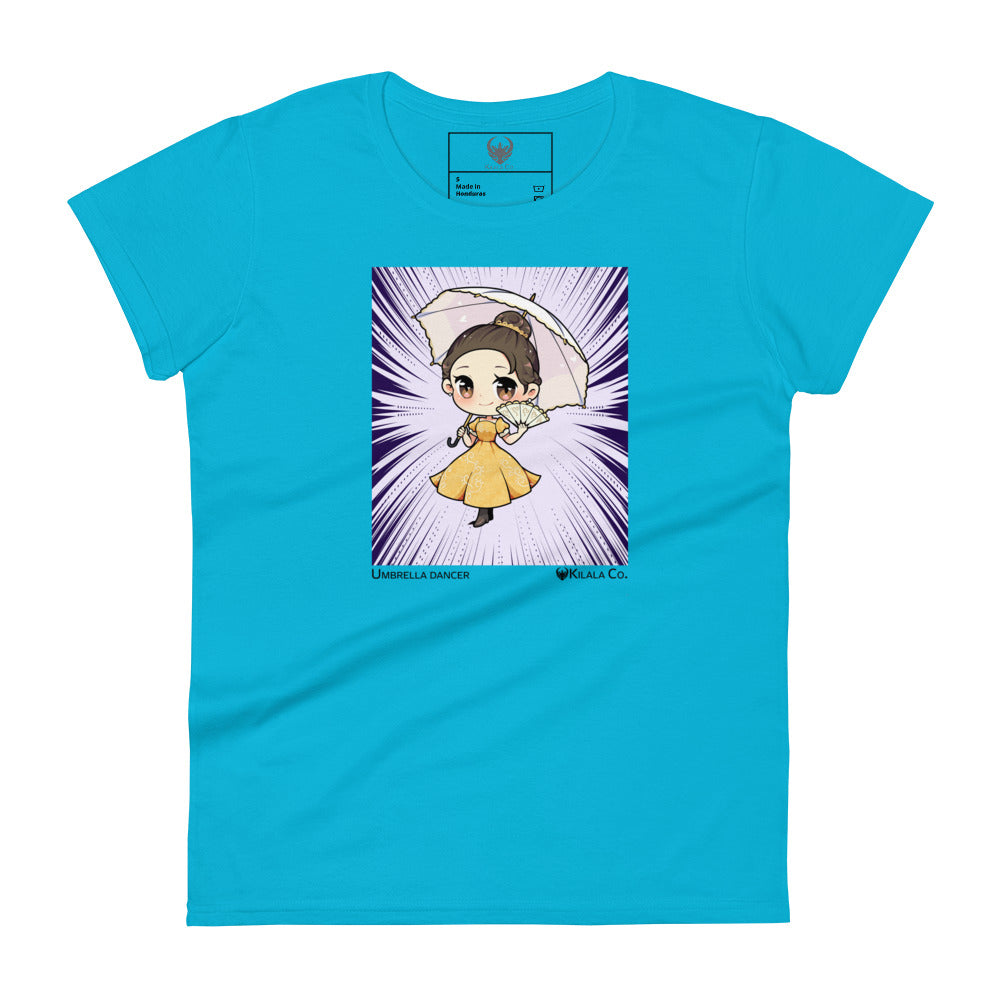 Damen Umbrella Dancer Anime Kurzarm-T-Shirt