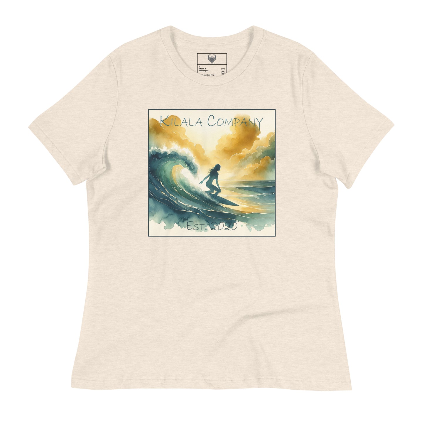 Entspanntes T-Shirt „Golden Hour Watercolor“ (Damen)