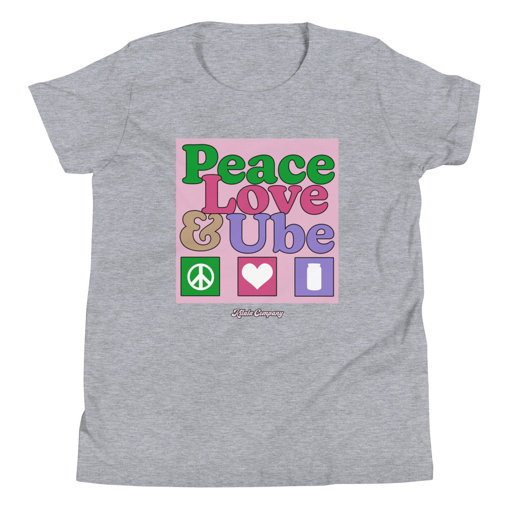 Peace, Love and Ube Youth Short Sleeve T-Shirt