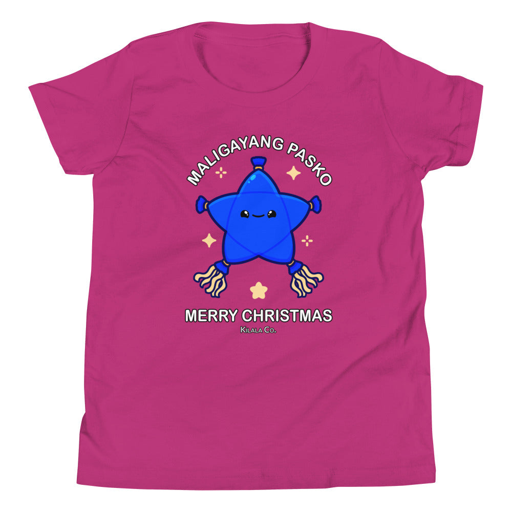 Maligayang Pasko Blue Cuties Star - Kurzarm-T-Shirt für Jugendliche