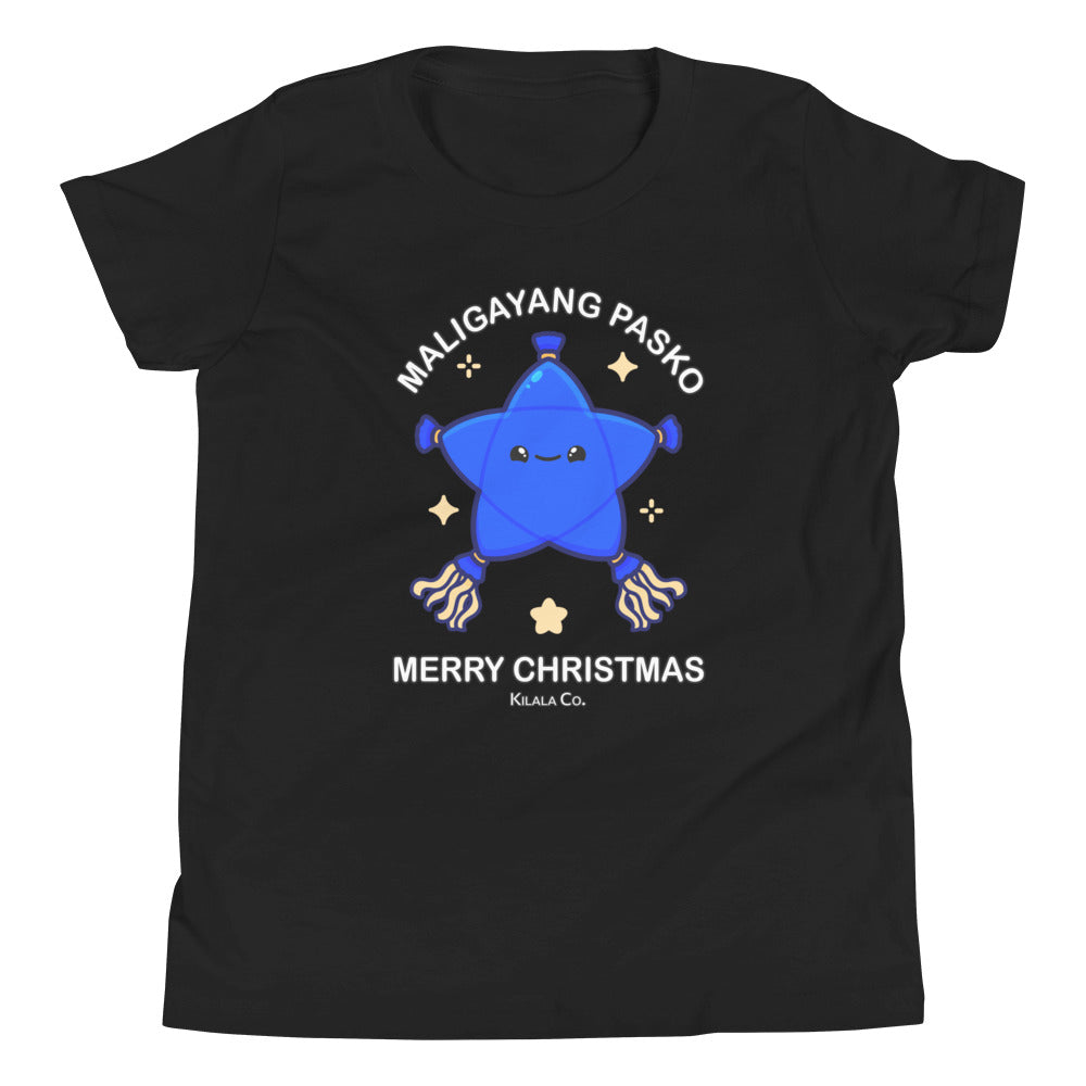 Maligayang Pasko Blue Cuties Star - Kurzarm-T-Shirt für Jugendliche