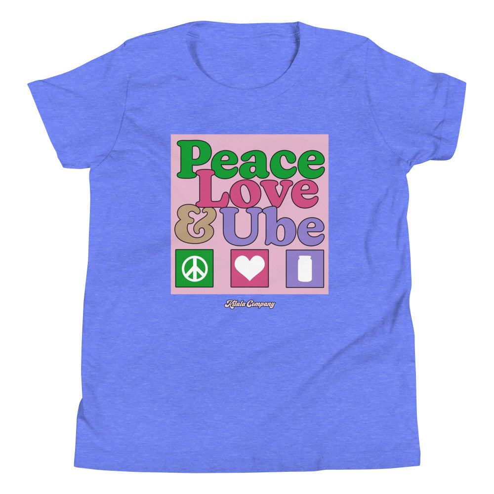 Peace, Love and Ube Youth Short Sleeve T-Shirt